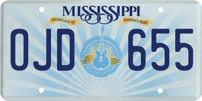 MS license plate OJD655