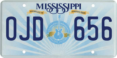 MS license plate OJD656