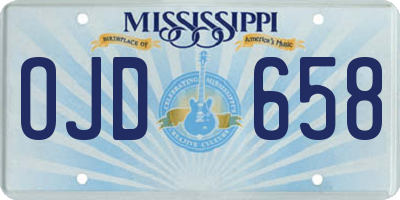 MS license plate OJD658