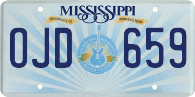 MS license plate OJD659