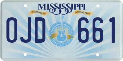 MS license plate OJD661