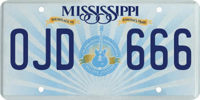 MS license plate OJD666