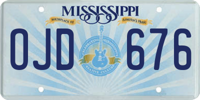MS license plate OJD676
