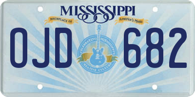 MS license plate OJD682