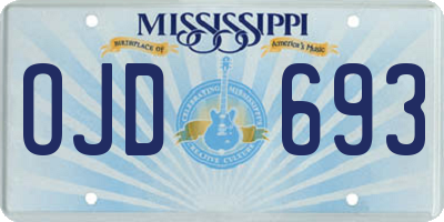 MS license plate OJD693