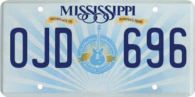MS license plate OJD696