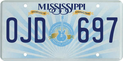 MS license plate OJD697