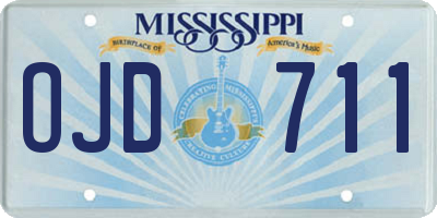 MS license plate OJD711