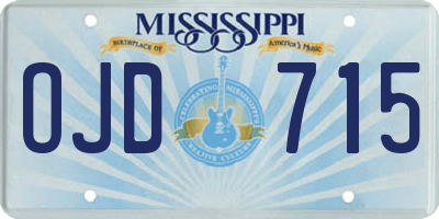 MS license plate OJD715