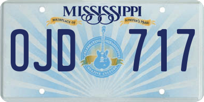 MS license plate OJD717
