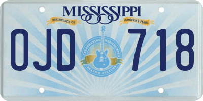 MS license plate OJD718