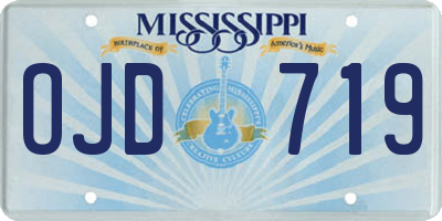 MS license plate OJD719