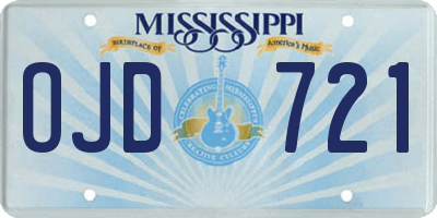 MS license plate OJD721