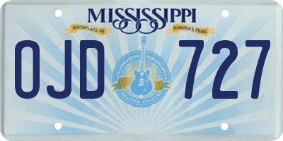 MS license plate OJD727