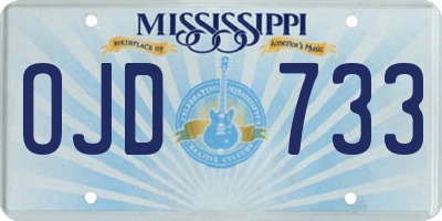 MS license plate OJD733