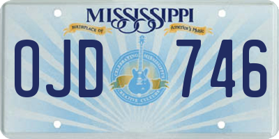 MS license plate OJD746