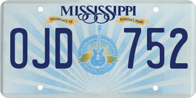 MS license plate OJD752