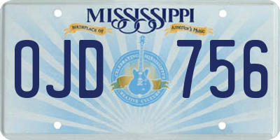 MS license plate OJD756
