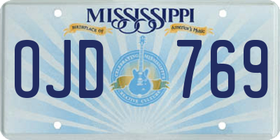 MS license plate OJD769