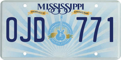 MS license plate OJD771