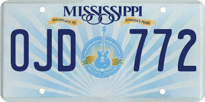 MS license plate OJD772
