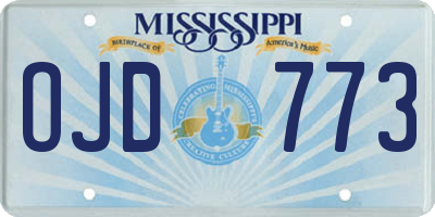 MS license plate OJD773