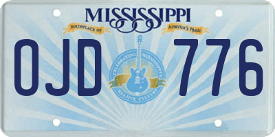 MS license plate OJD776