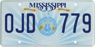 MS license plate OJD779