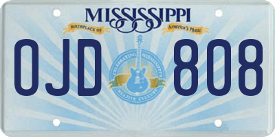 MS license plate OJD808