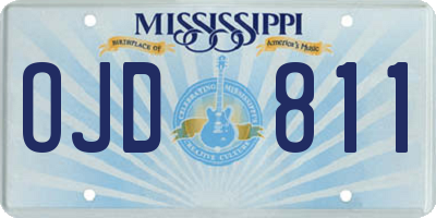 MS license plate OJD811
