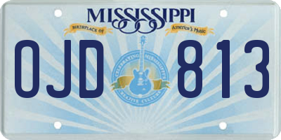 MS license plate OJD813