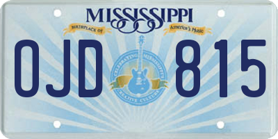 MS license plate OJD815