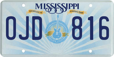 MS license plate OJD816