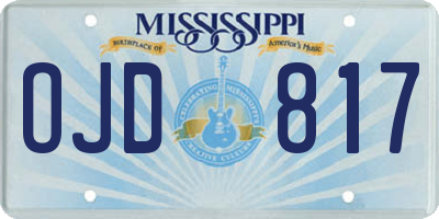 MS license plate OJD817