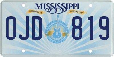 MS license plate OJD819