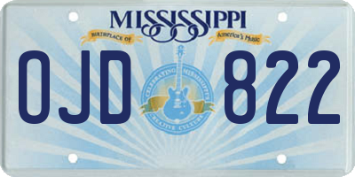 MS license plate OJD822