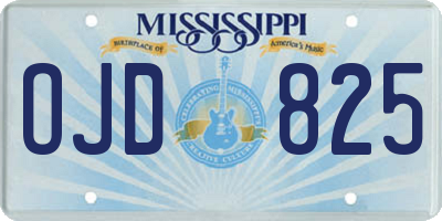 MS license plate OJD825
