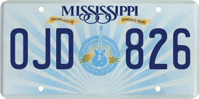 MS license plate OJD826
