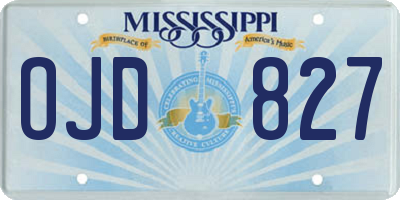 MS license plate OJD827