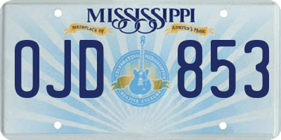 MS license plate OJD853