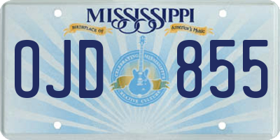 MS license plate OJD855