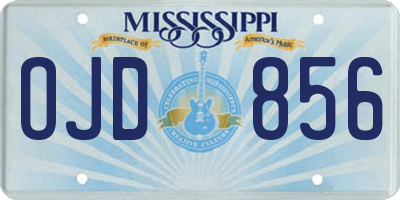 MS license plate OJD856