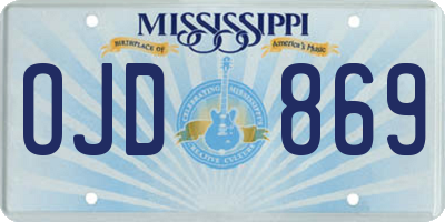 MS license plate OJD869