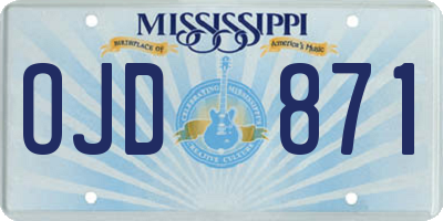 MS license plate OJD871