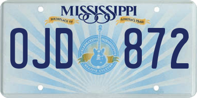 MS license plate OJD872