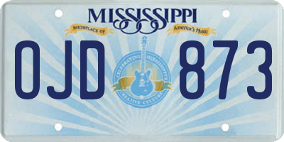 MS license plate OJD873