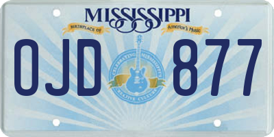 MS license plate OJD877