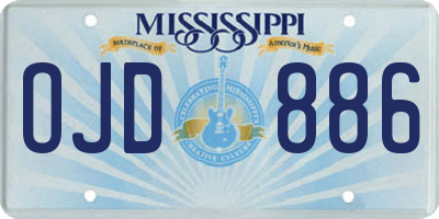 MS license plate OJD886