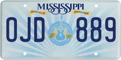 MS license plate OJD889