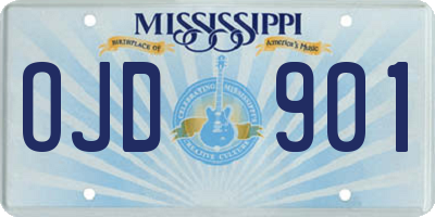 MS license plate OJD901